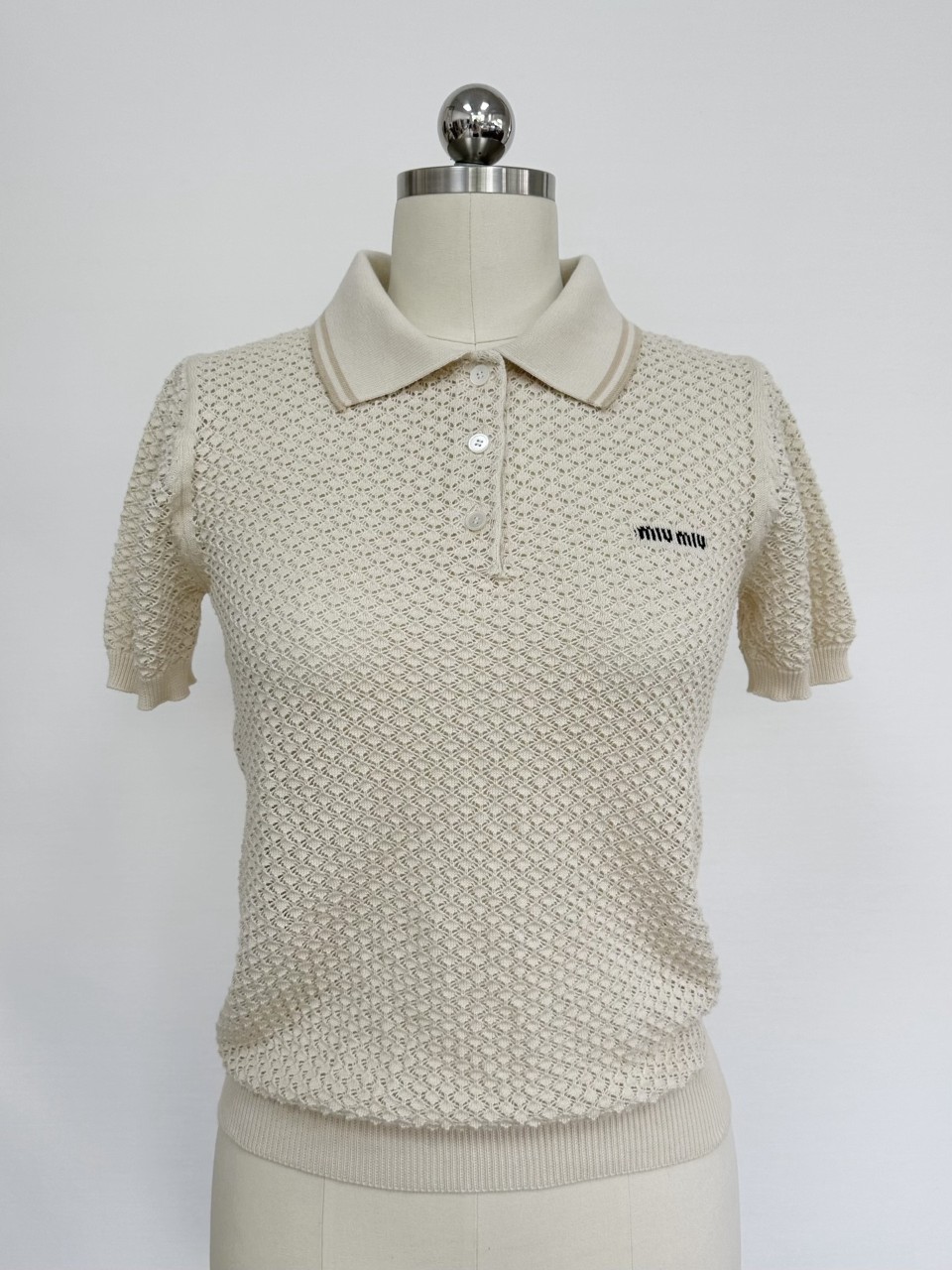 미우미우 코튼 폴로 셔츠 Cotton polo shirt MMLB28 17NL F0018 S OOO 36 38 40 #타지아