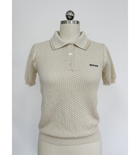 미우미우 코튼 폴로 셔츠 Cotton polo shirt MMLB28 17NL F0018 S OOO 36 38 40 #타지아