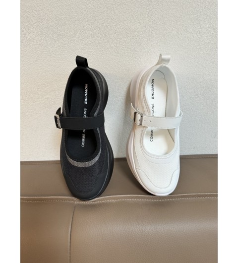 살로몬 x 꼼데가르송 RX 메리 제인 플랫폼 블랙 화이트 35~40 굽 6.5cm