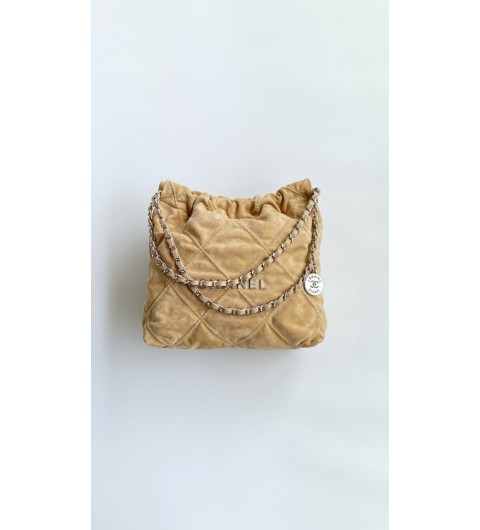 샤넬 CHANEL 25S 22백 투투백 스웨이드 금장 스몰 30x30x8x37cm #티무역