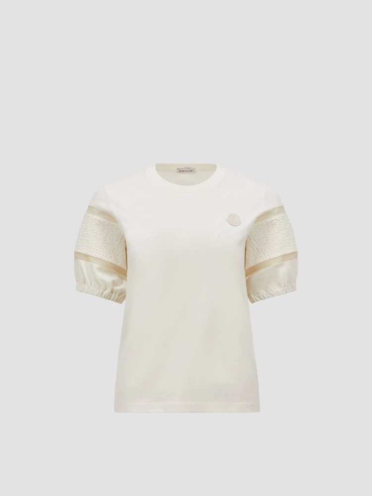 몽클레어 몽클레르 MONCLER 실크 트리밍 코튼 티셔츠 S M L