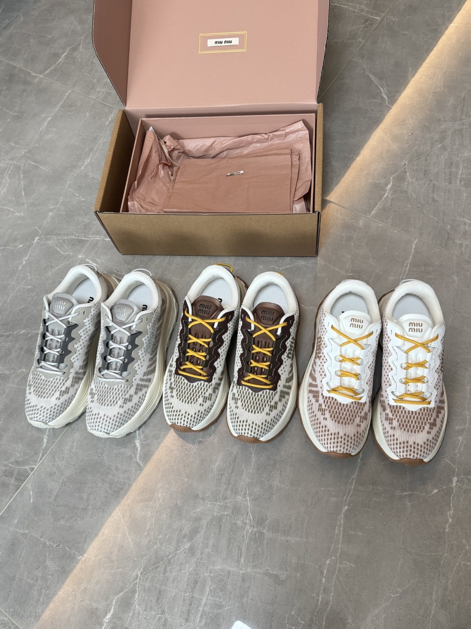 미우미우 테크니컬 패브릭 스니커즈 Technical fabric sneakers 5E480E 3LED F077G F 050 35~40